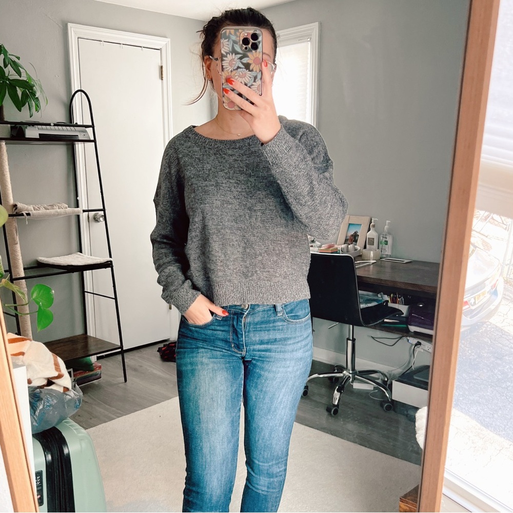 Grey Black and White Marbled Sweater
